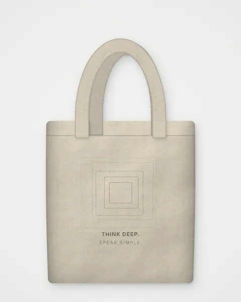 Naturfarbene Tote Bag mit dem Quiet-Depth-Rooms-Motiv